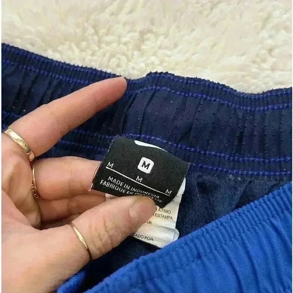 Nike Men’s Lined Swim‎ Trunks Board Shorts Navy Blue Pockets Sz M - Picture 4 of 6